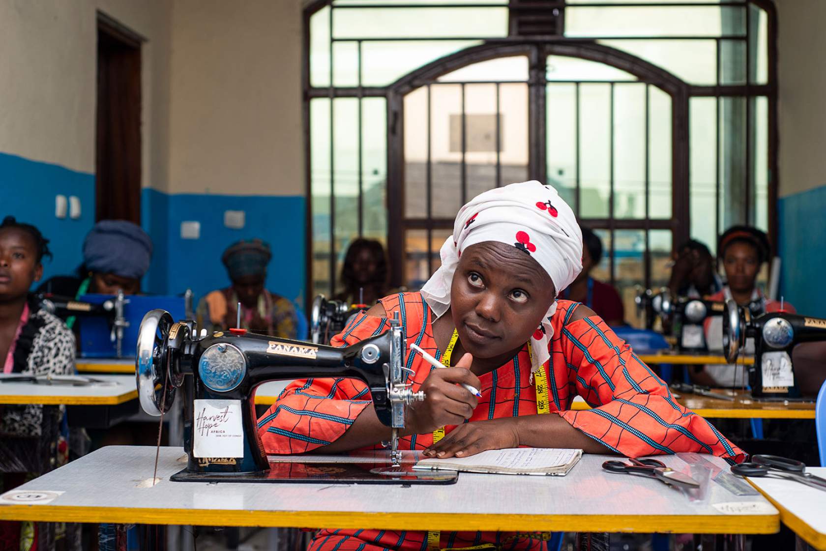 Young Tanzaine women learning to sew